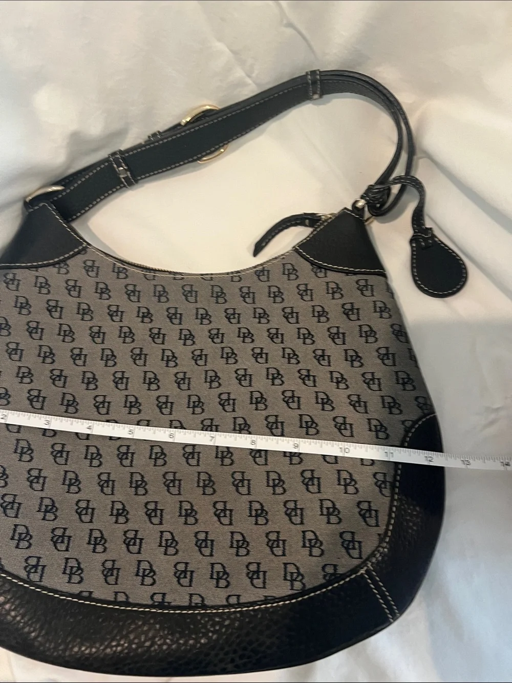 Dooney & Bourke Black Logo-Print Crescent Hobo